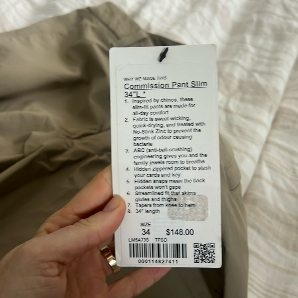 Lululemon Commission Pant Slim — 34